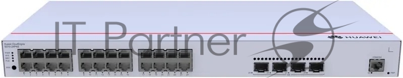 98012201 - Коммутатор Huawei S310-24P4S (L2+, 24*10/100/1000BASE-T ports 400W PoE+, 4*GE SFP ports, AC power)