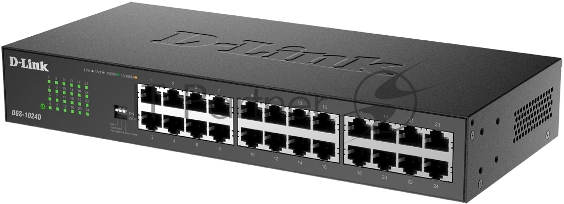 Коммутатор D-Link DGS-1024D/J1A, 24×1 Гбит/с, неуправляемый