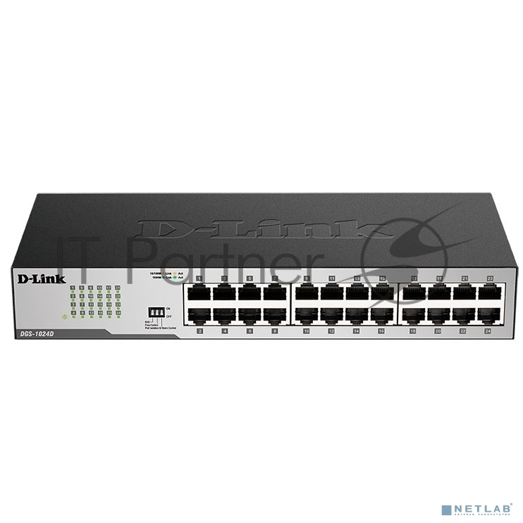 Коммутатор D-Link DGS-1024D/J1A, 24×1 Гбит/с, неуправляемый