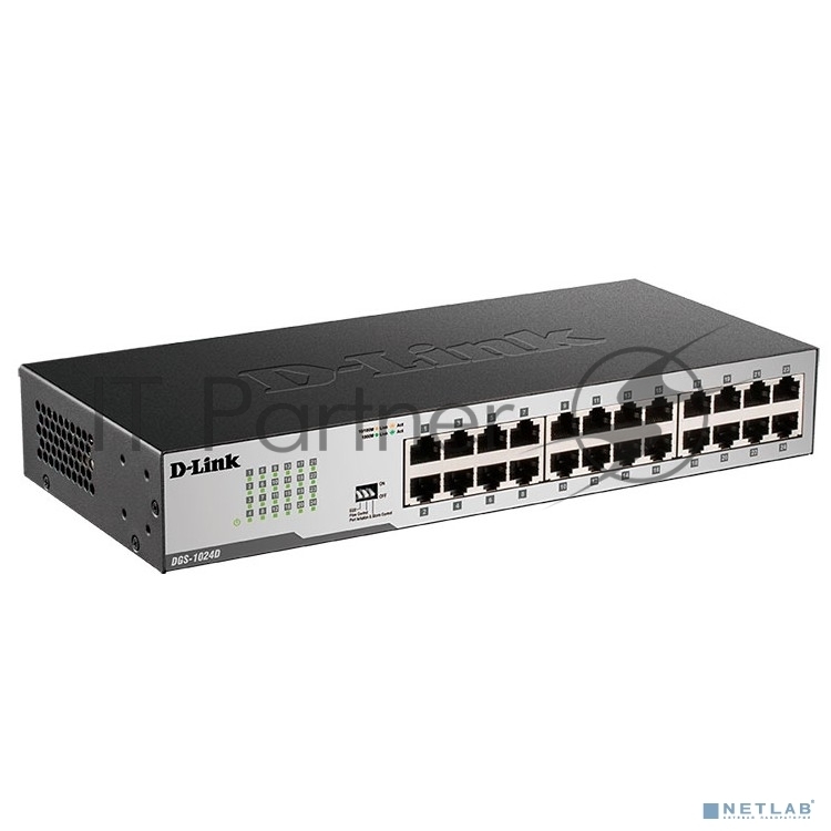Коммутатор D-Link DGS-1024D/J1A, 24×1 Гбит/с, неуправляемый