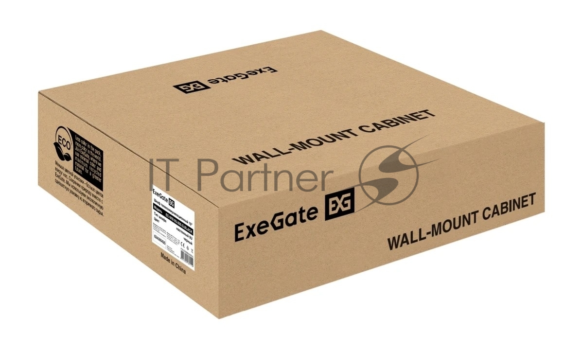 Шкаф телекоммуникационный 19" настенный 9U ExeGate EC-WM-9U.600.G.BLACK (19", 9U, 600x600x500мм (ШхГхВ), передняя дверь закаленное стекло, съемные боковые панели, пыле- и влагозащита IP23, черный RAL 9004)