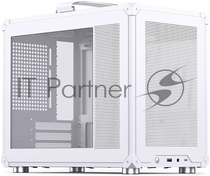 Компьютерный корпус без блока питания JONSBO C6 MAX Handle, Mini-Tower, TG, no fan, 1xUSB-A 3.0 + 1xUSB-C 3.1, mATX, mITX белый