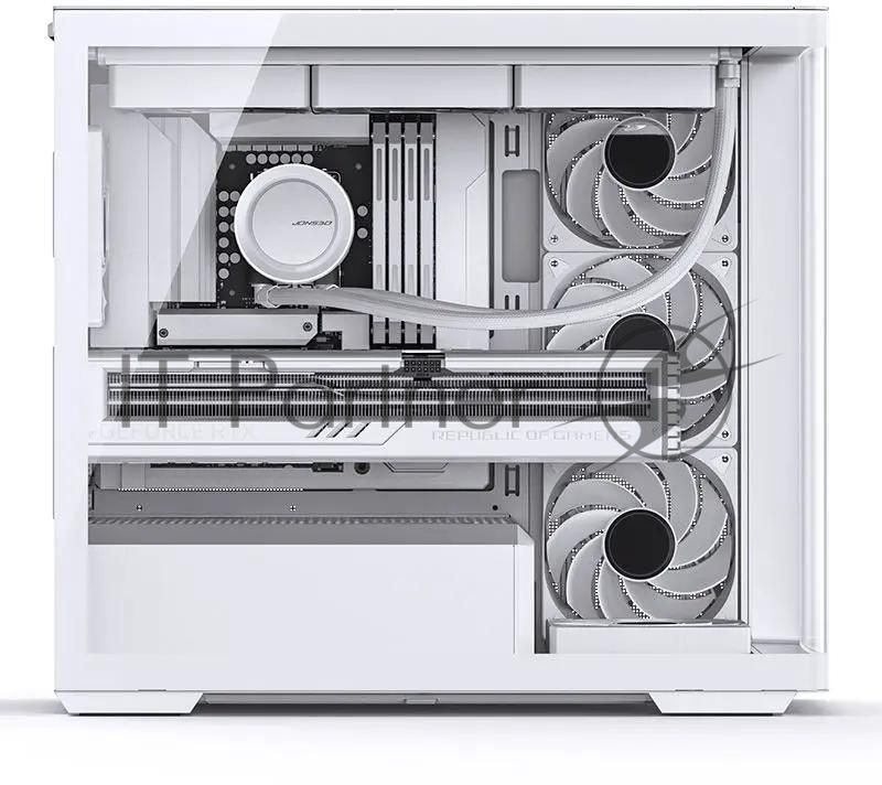 Корпус без блока питания JONSBO D300, Mini-Tower, TG, no fan, 2xUSB-A 3.2 + 1xUSB-C 3.2, mATX, mITX White