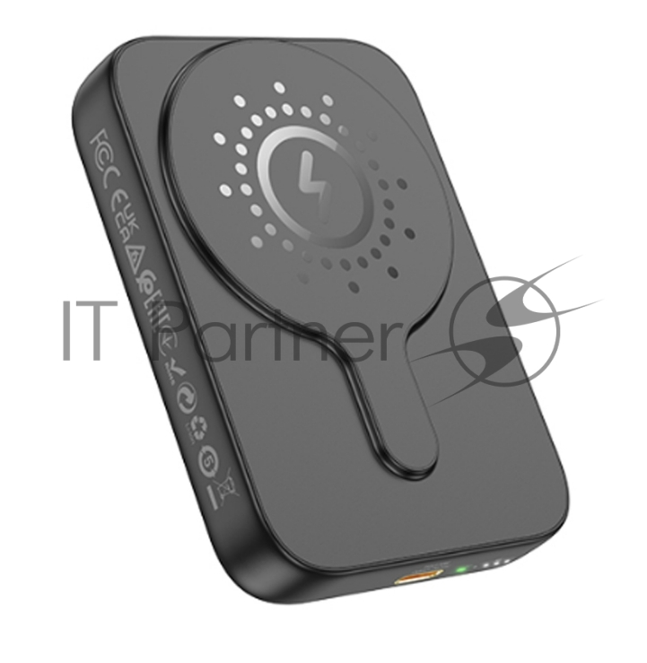 Портативный аккумулятор Powerbank HOCO J117A с быстрой беспроводной зарядкой (магнитный), черный