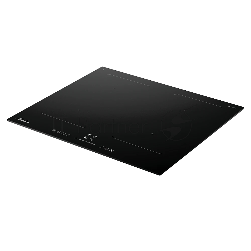 Индукционная варочная панель Monsher MHI 6026, 60 см, индукция, High-Tech, inverter, 9 уровней мощности, бустер, Stop and Go, автоматическое отключение, таймер, индикатор остаточного тепла, сенсорное/слайдерное управление, черный