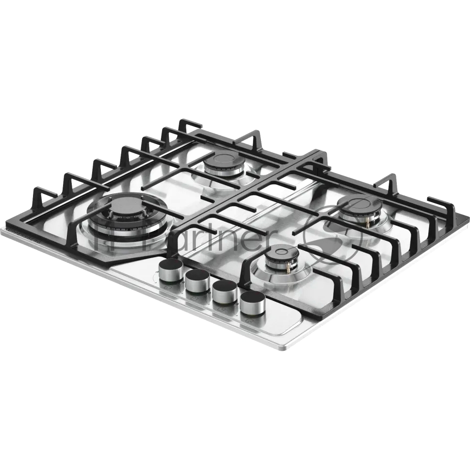 Варочная панель Kuppersberg FS 66 X газ, High-Tech, 58 см, автоматический электроподжиг, газ-контроль, форсунки под сжиженый газ, SABAF конфорки, чугунные решетки, цвет нержавеющая сталь, цвет фурнитуры черный
