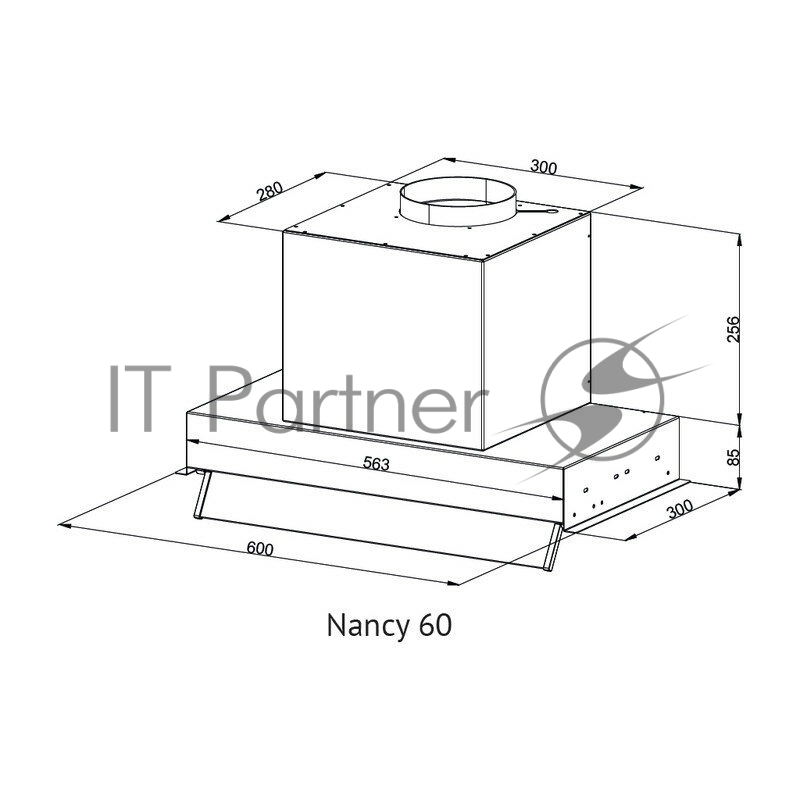 Вытяжка встраиваемая Kuppersberg Nancy 60 черный, 60 см, 850 куб. м/ч, 42 дБ