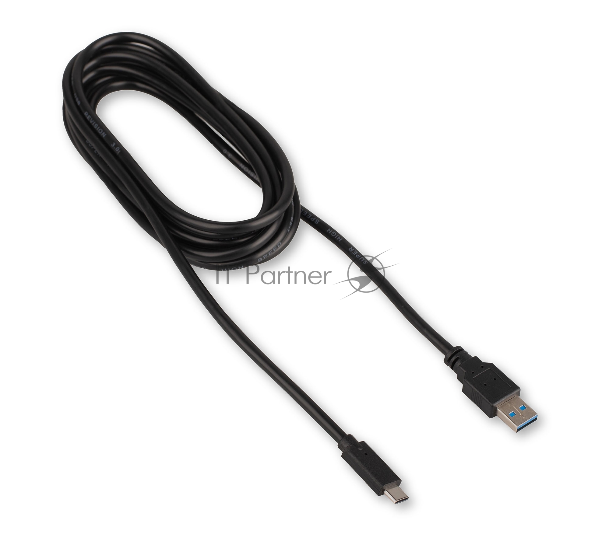 Кабель USB3.0 Cablexpert CCP-USB3-AMCM-3M, AM/Type-C, 3А, 36Вт, QC3.0, медь, двойн.экран, Pro, 3м, черный, пакет