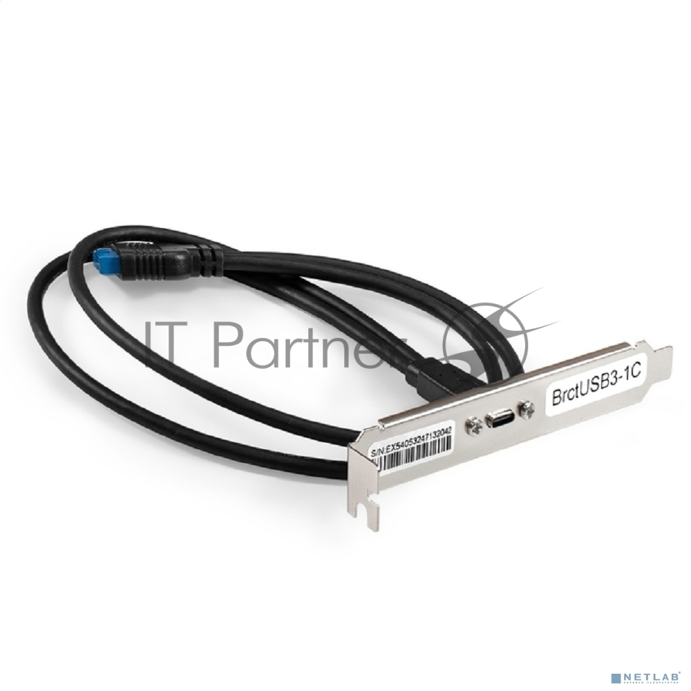 Планка портов в корпус Type-C ExeGate BrctUSB3-1C (USB 3.2 Gen1 20pin (IDC 20pin F) --> USB 3.2 Gen1 Type-Cf, кабель 30 см)