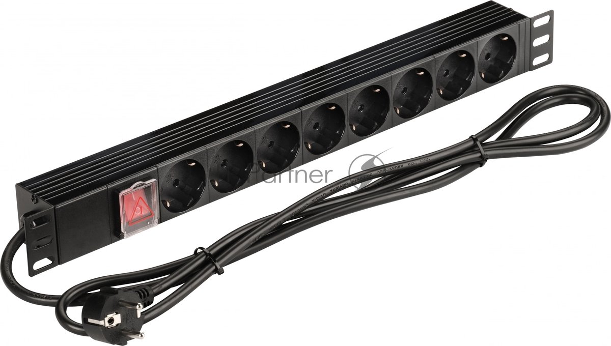 Блок распределения питания Lanmaster NM-PD16A-8XSH+S-2.0 гор.размещ. 8xSchuko  базовые  16A  Schuko 2м