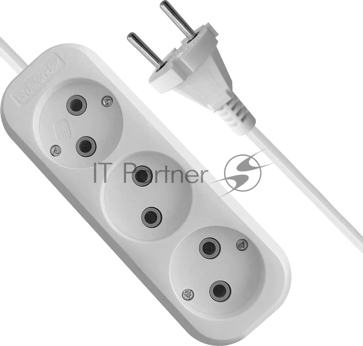 Удлинитель Defender (99276) B230 - 3 роз х 2 м, белый