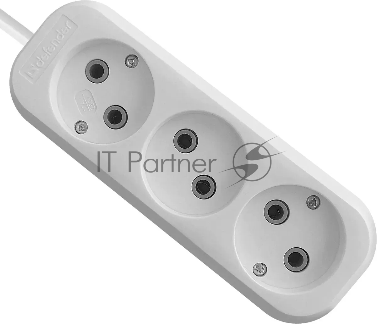 Удлинитель Defender (99276) B230 - 3 роз х 2 м, белый
