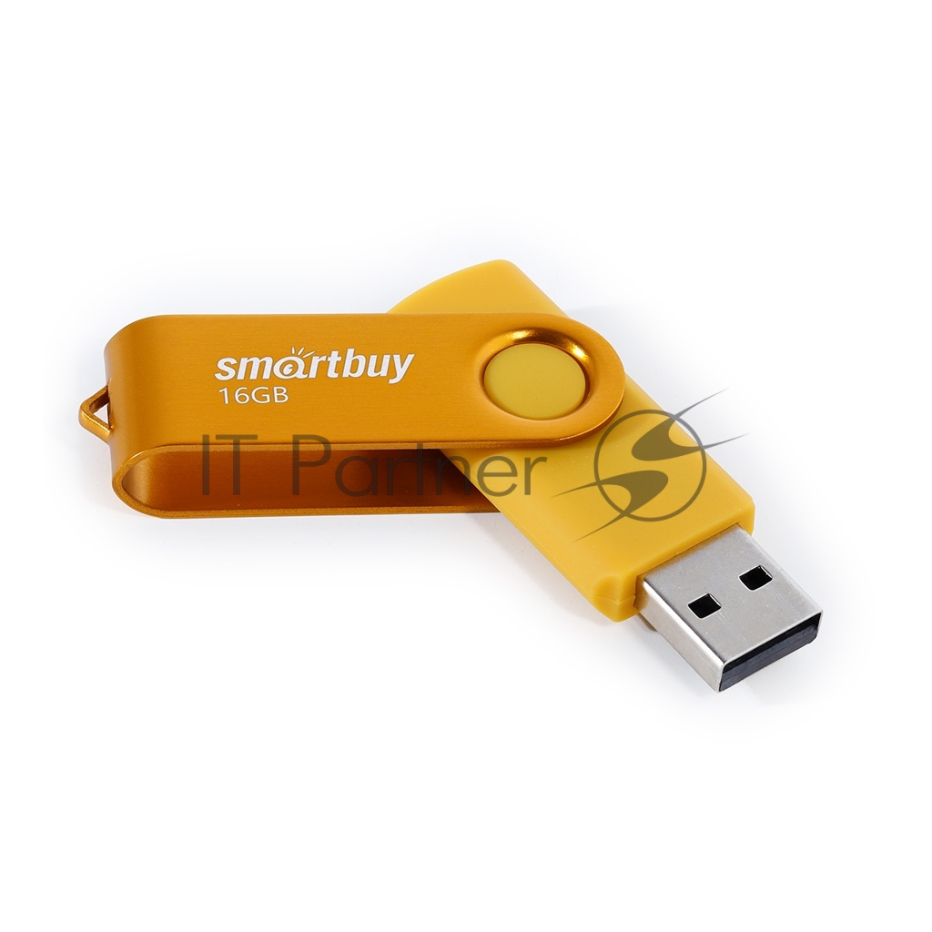 USB флеш накопитель 16 Gb SmartBuy Twist Yellow пластик-металл/поворотная/ SB016GB2TWY