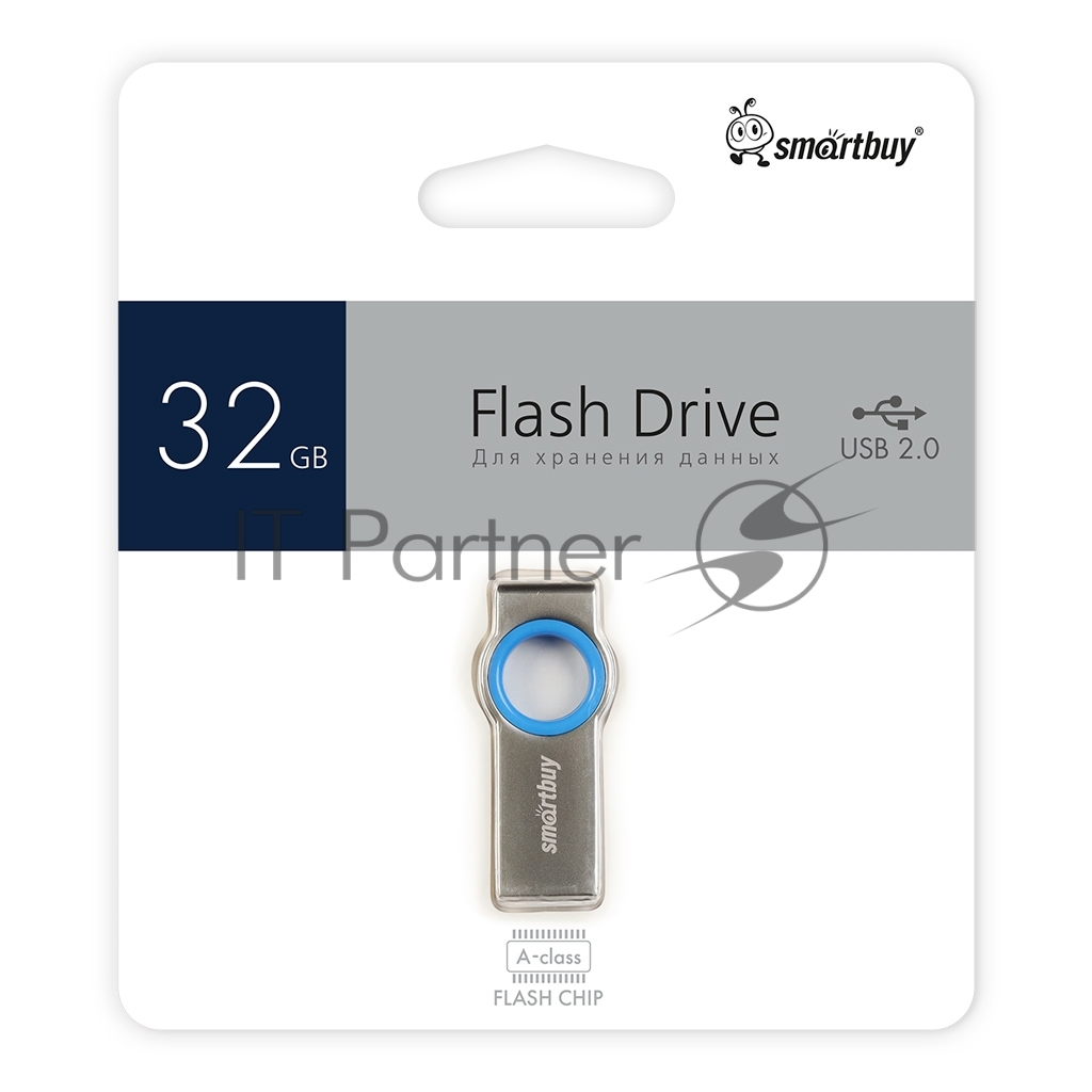 Флешка USB SmartBuy MC2 Metal Blue (SB032GbMC2), 32Gb, USB 2.0, R/W 25/15, синий/серебристый