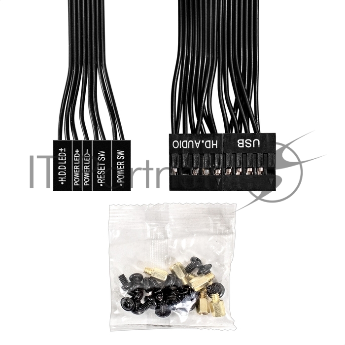Компьютерный корпус Miditower ExeGate AA-443 (ATX, без БП, 2*USB+HD Audio, черный)