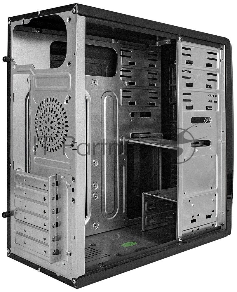 Компьютерный корпус Miditower ExeGate CP-604-UNS350 (ATX, БП UNS350 с вент. 12см, 2*USB, аудио, черный)