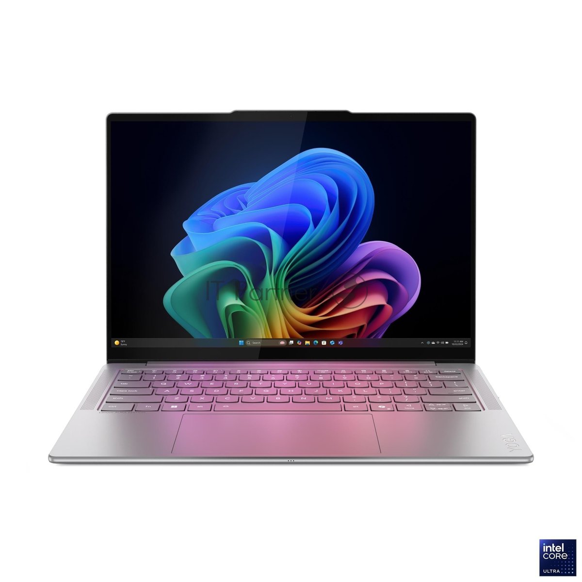 Ноутбук Lenovo Yoga Slim 7 14ILL10 14"(2880x1800 OLED)/Intel Core Ultra 7 256V(2.2Ghz)/16Gb/1024PCISSDGb/noDVD/Int:Intel Arc Graphics 140V/Cam/BT/WiFi/70WHr/war 1y/1.19kg/luna grey/Win11Home + 65W, RU kbd