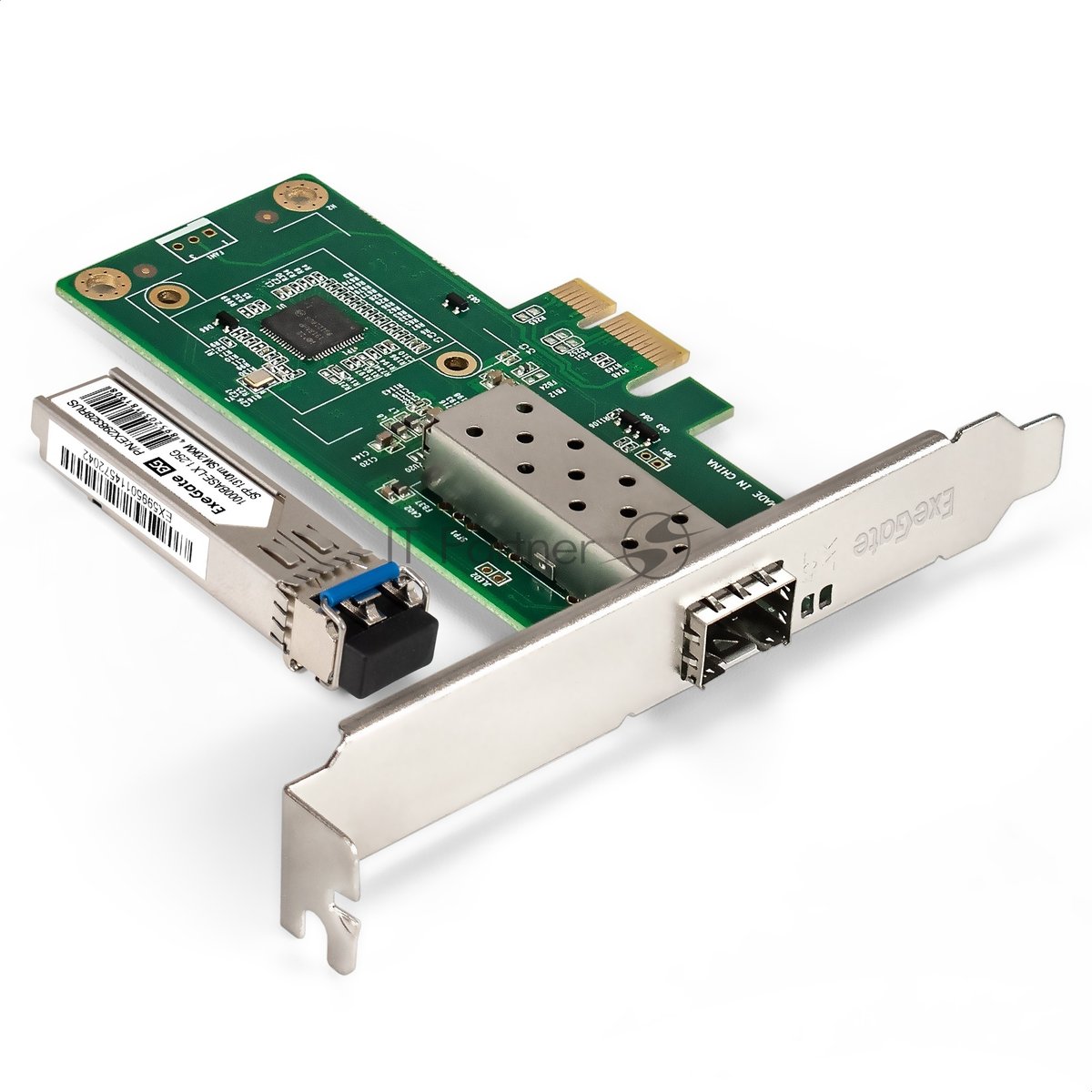 Комплект: Сетевой адаптер SFP ExeGate EXE-i210-F1 + Трансивер Single-Mode до 20км EXT-1G-SM1310-LC2-20KM (EX296228RUS: PCI-E x1 v2.0, порты 1x SFP (10/100/1000Mb/s), Gigabit Server NIC Intel Chipset I210-F1 + EX298328RUS: Tx:1310/Rx:1310 нм, до 20 км, разъем Duplex LC)