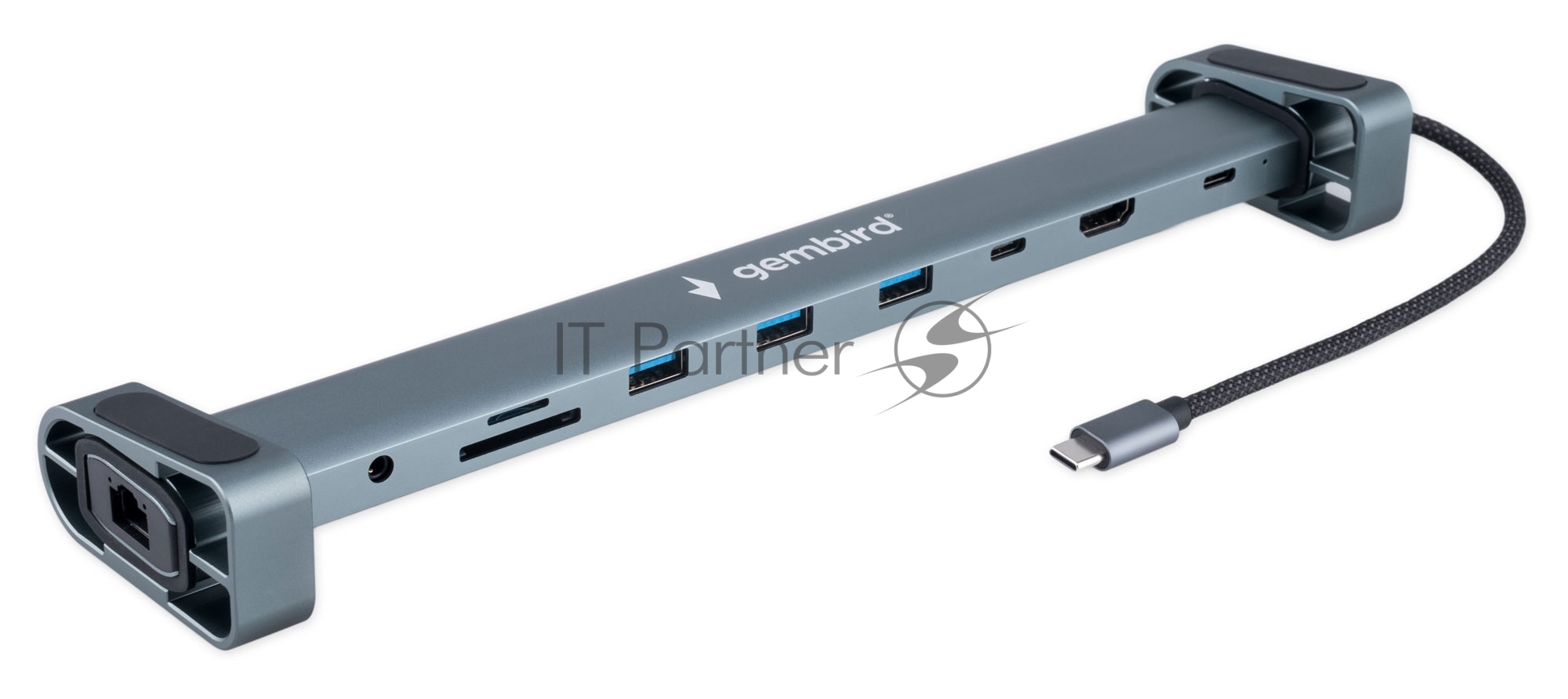 Док-станция Gembird UHB-D5, USB Type-C, 3xUSB 3.1, Type-C PD87W, Jack 3.5, SD/TF, HDMI, RJ45, USB Type-C, USB