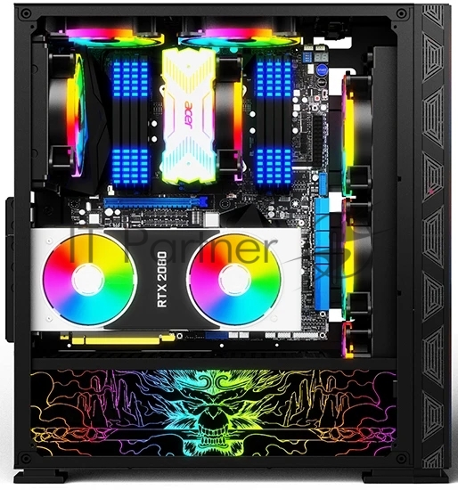 Компьютерный корпус SOEYI "AX8-B20 SOEYI ATX case with черный coating front panel with flat bigger mesh, without"