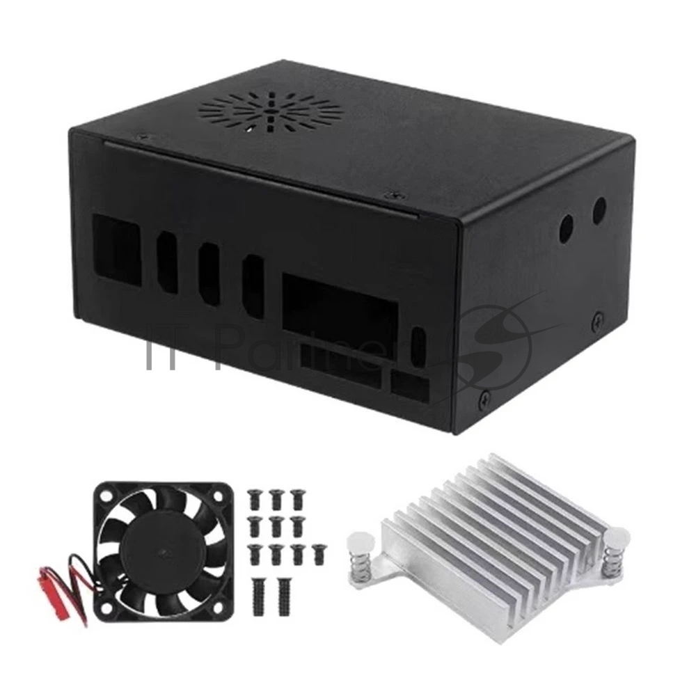 Компьютерный корпус Orange pi 5 plus metal case + heatsink +fan, Type 1