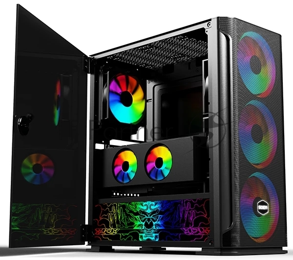 Компьютерный корпус SOEYI "AX1-B10 SOEYI ATX case with черный coating front panel with flat small mesh, without"