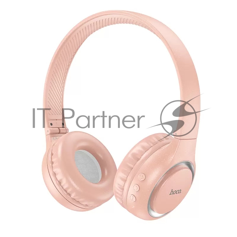 Беспроводные/проводные наушники Hoco W41 розовый, накладные, Bluetooth + проводной, складная конструкция, до 7 ч.