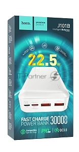Портативный аккумулятор HOCO (6931474782526) J101B Astute 30000 mAh белый