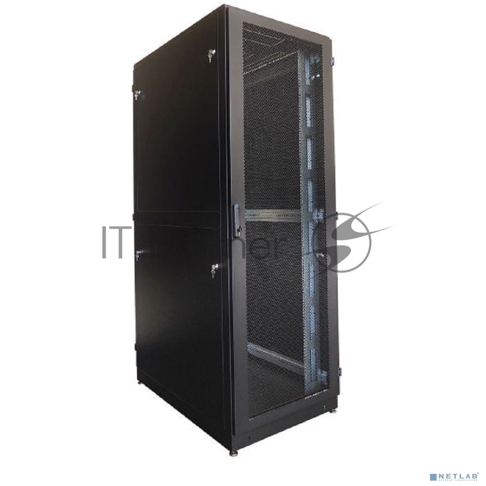 ЦМО Шкаф серверный напольный 48U (800 х 1000) двойные перфорированные двери 2 шт., цвет черный ШТК-М-48.8.10-88АА-9005