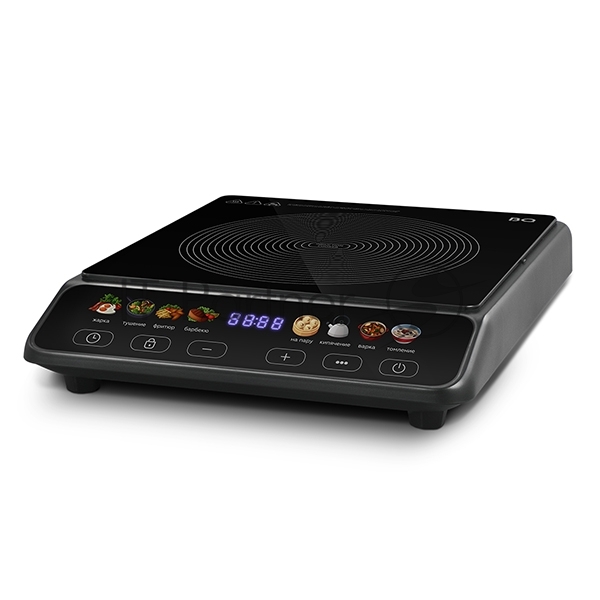Плита настольная электрическая BQ HP114B черный, 2 кВт, индукция, конфорки - 1, стеклокерамика, сенсор