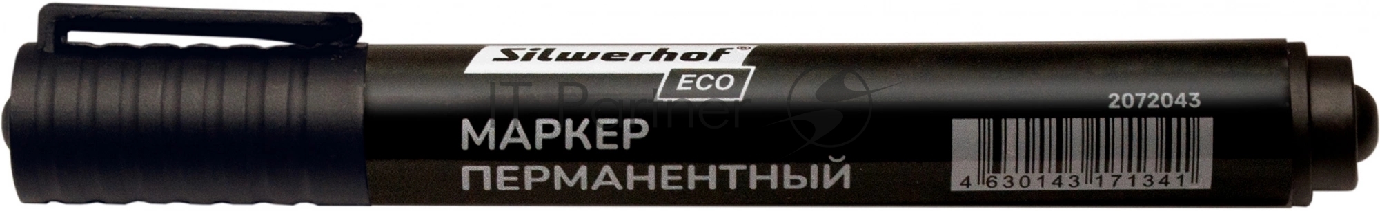 Маркер перманентный Silwerhof ECO, пулевидный пишущий наконечник, 1-3мм, черный
