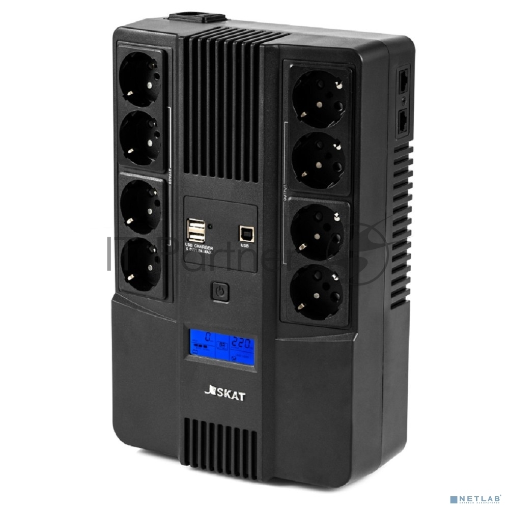 Источник бесперебойного питания Бастион SKAT-UPS 1000-AID-IN-1x9-8 600Вт 1000ВА черный
