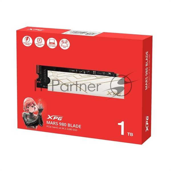 Накопитель SSD ADATA XPG MARS 980 BLADE, 1Tb, PCIe 5.0 x4, M.2 2280, NVMe, R/W 14000/13000