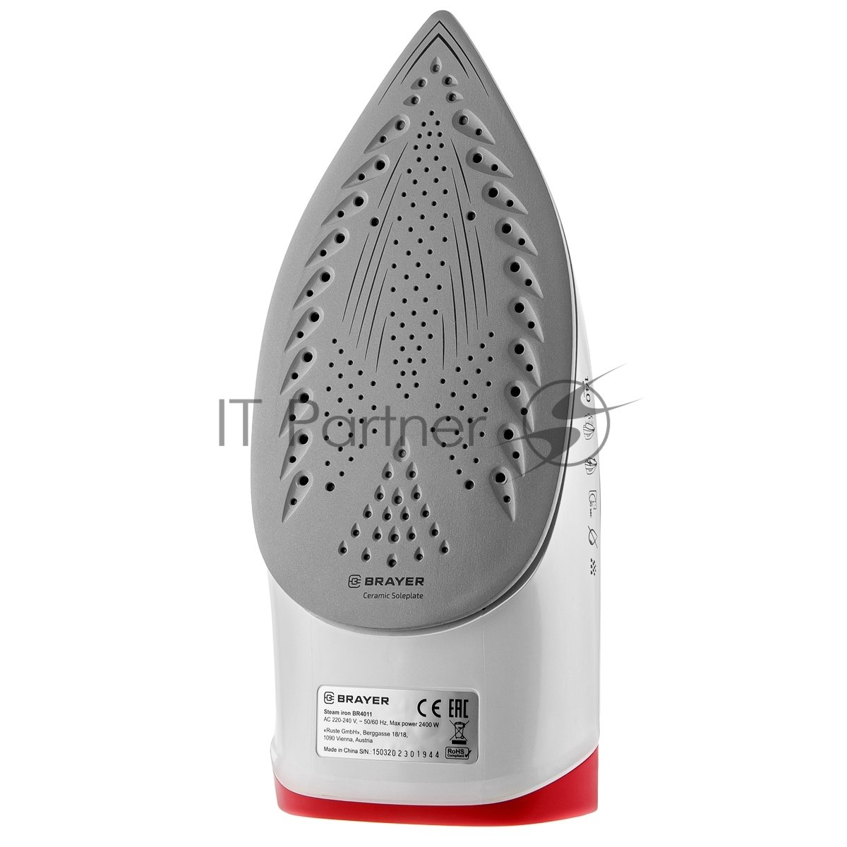 Утюг BRAYER BR4011 черный/белый/красный, 2400 Вт, 20 г /мин, 140 г/мин, 330 мл