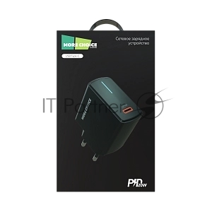 Сетевое зарядное устройство MORE CHOICE (4610196409936) NC60 1USB-C 3.0A PD 20W быстрая зарядка черный