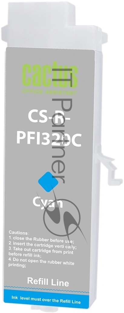 Картридж перезаправляемый струйный Cactus CS-R-PFI320C PFI-320C голубой для Canon imagePROGRAF TM-200/200MFP/205/300/300MFP/305/250/255/350/355