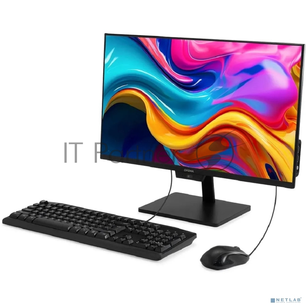 Моноблок Digma Action 23.8" Full HD N95 (1.7) 8Gb SSD 256Gb UHDG CR Windows 11 Pro GbitEth WiFi BT 60W клавиатура мышь Cam черный 1920x1080