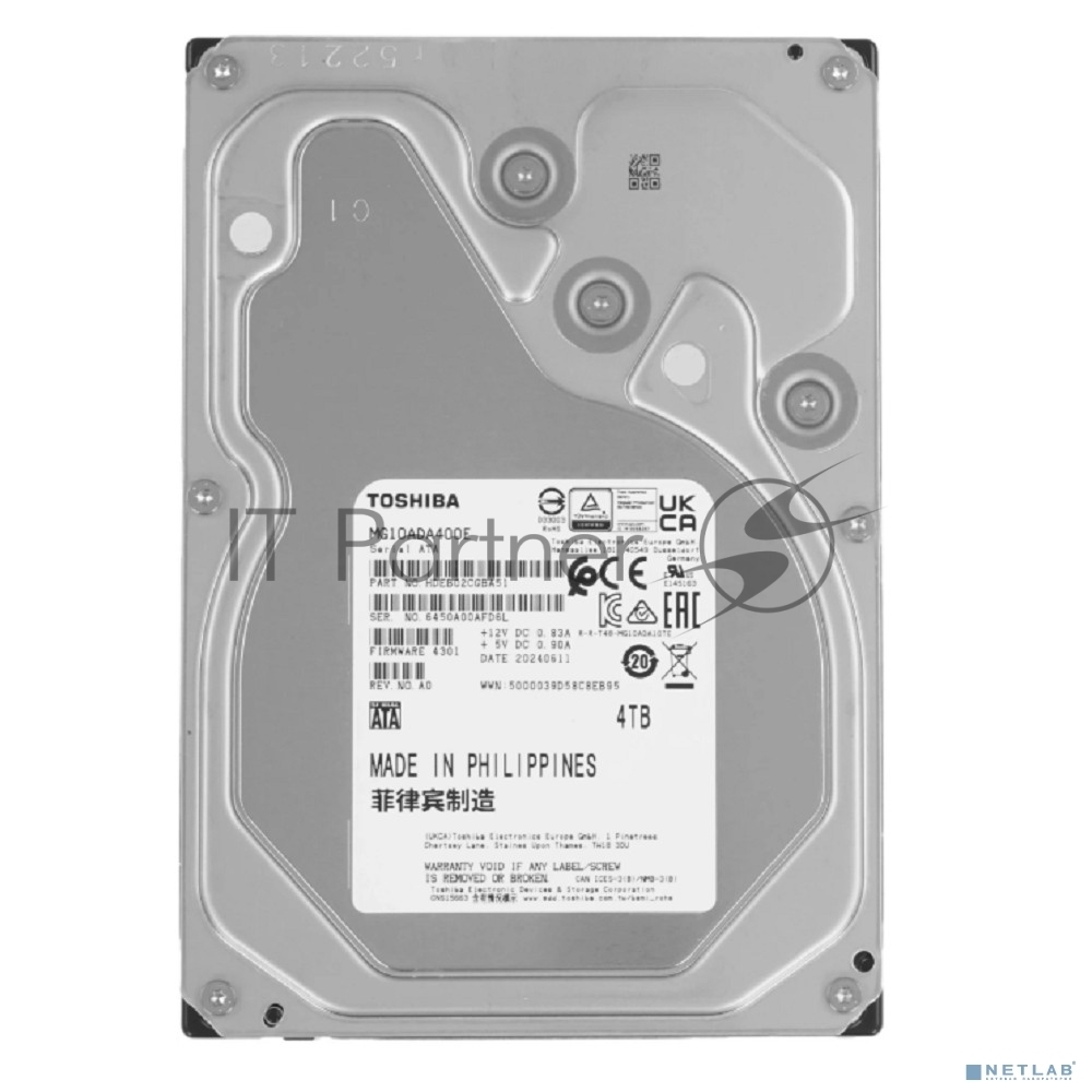 Жесткий диск HDD Toshiba MG10 4Tb 7200rpm SATA 512Mb 3.5"