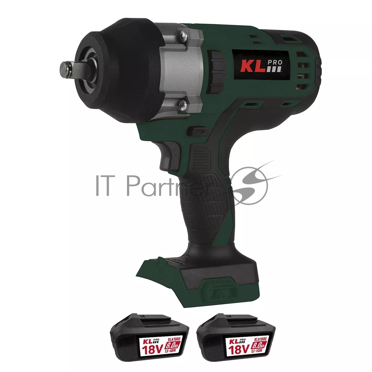 Профессиональный бесщеточный гайковерт аккумуляторный KLPRO KLSS18BHX-80 (18В, Li-ion-2шт, 8.0А·ч, 800Нм, 2 скорости, подсветка,З/У,в кейсе)