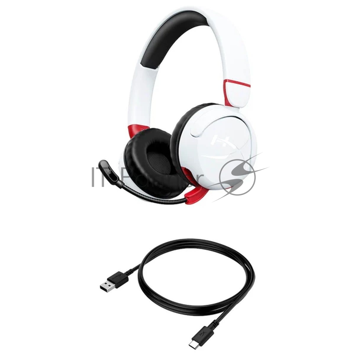 Гарнитура HyperX Cloud Mini белый, беспроводная + проводная, Bluetooth, до 25 ч, совместимость с PS5, Xbox