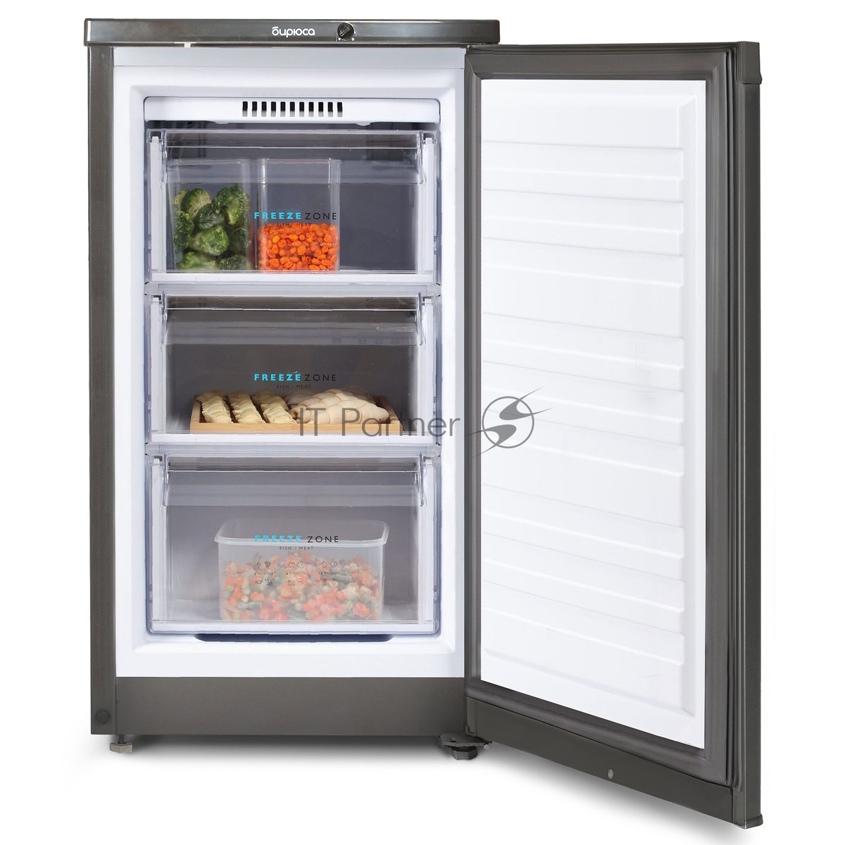 Морозильная камера Бирюса W412 графит, 80л, 3 ящика