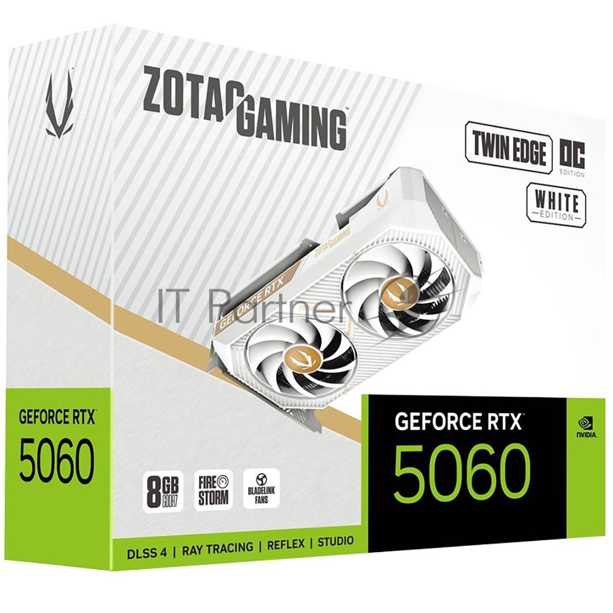 Видеокарта Zotac PCI-E 5.0 RTX 5060 TWIN EDGE OC WHITE ED NVIDIA GeForce RTX 5060 8Gb 128bit GDDR7 2527/28000 HDMIx1 DPx3 HDCP Ret белый