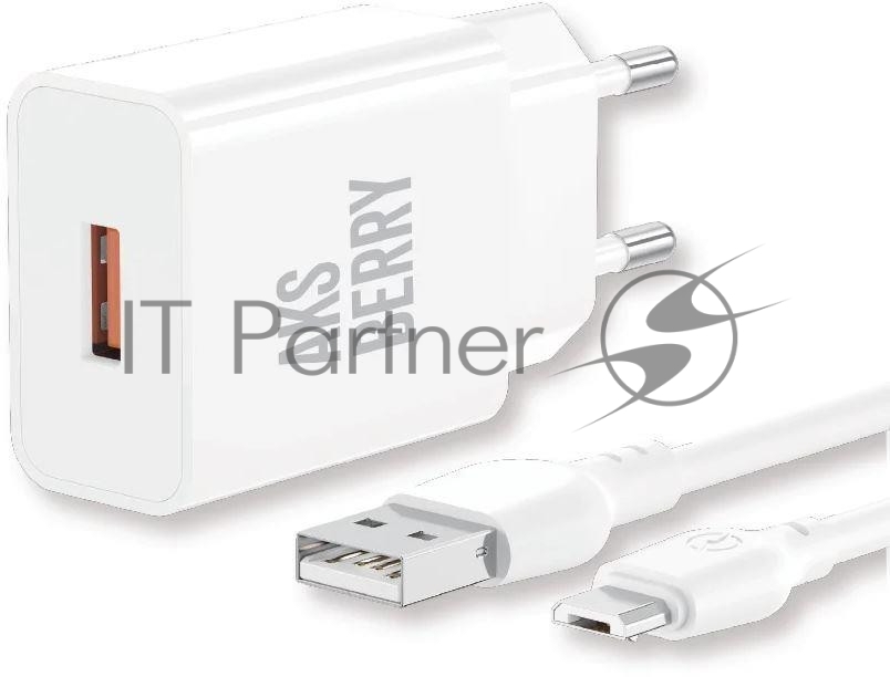Сетевое зарядное устройство AKSBERRY (6972969383071) T42 QC3.0 + кабель MicroUSB, белый