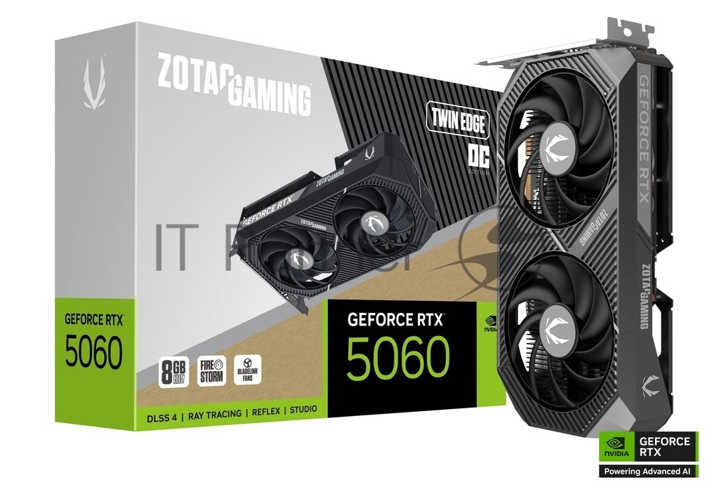 Видеокарта Zotac RTX 5060 TWIN EDGE OC 8Gb GDDR7 128bit 3xDP HDMI 2FAN MEDIUM PACK