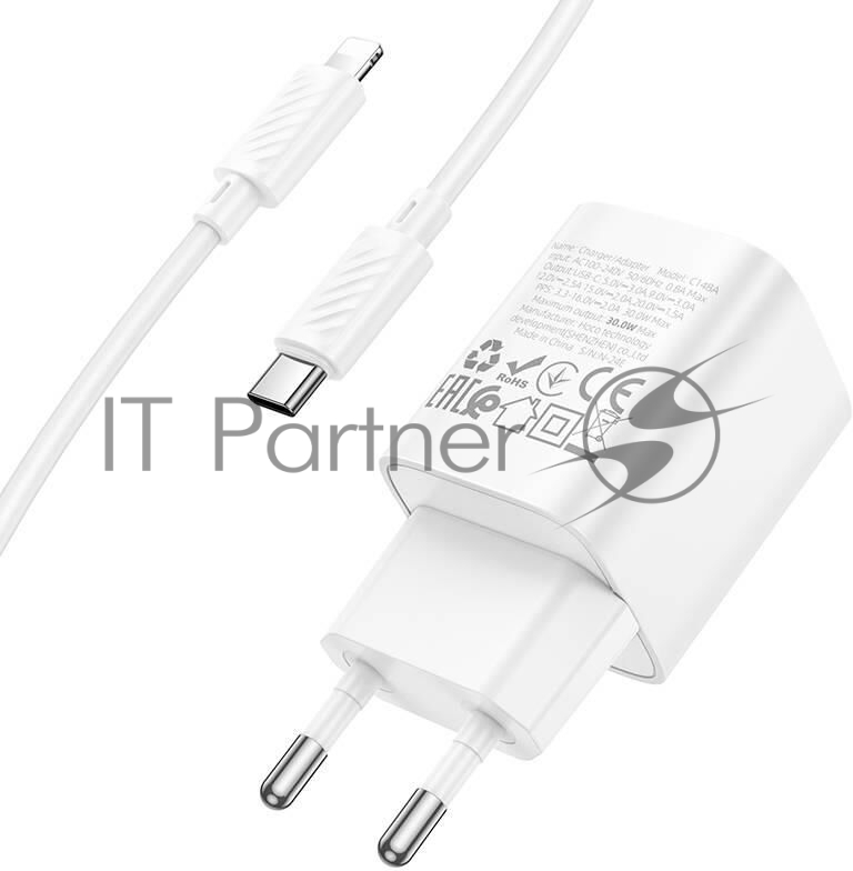 Сетевое зарядное устройство HOCO C148Aai 1Type-C PD 30W, белый