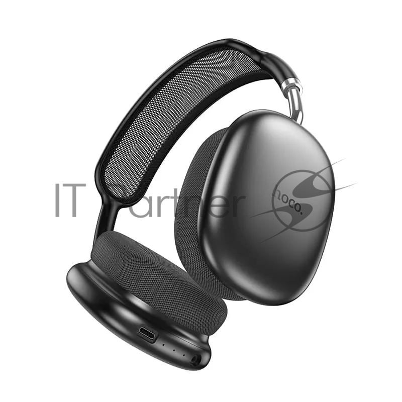 Беспроводные/проводные наушники Hoco W55 Plus серый космос, накладные, Bluetooth + проводной