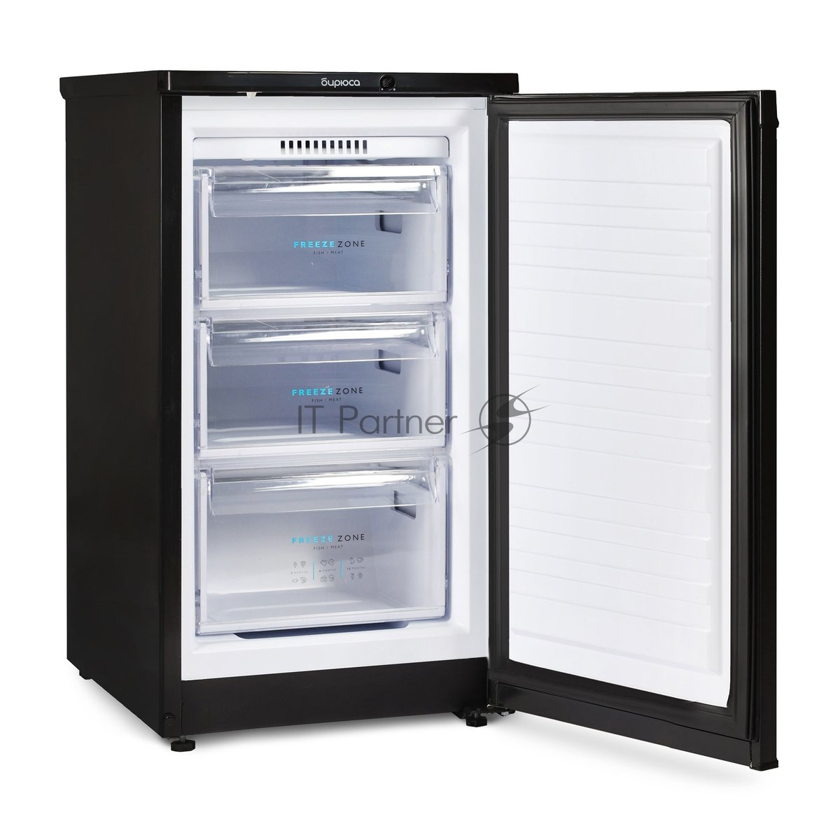 Морозильная камера Бирюса B412 черный, 80л, 3 ящика