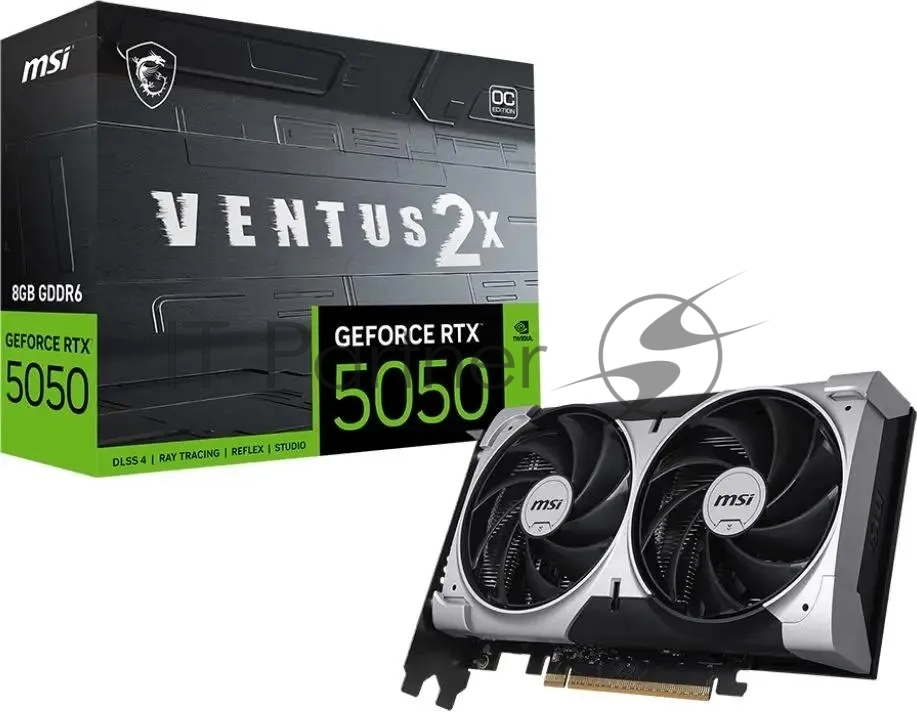 Видеокарта MSI GeForce RTX 5050 8G VENTUS 2X, NVIDIA RTX 5050, 8 ГБ GDDR6, 128 бит, PCI-e 5.0, 1xHDMI, 3xDP, 2587 МГц