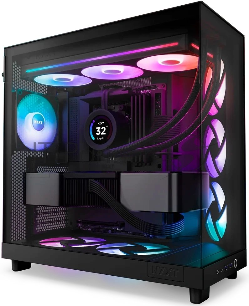 Вентилятор для корпуса Case Cooler NZXT F360 RGb Core (120x120x25мм, 4-pin PWM, RGb, 75.12CFM, 30dBA, 2400RPM, Black, Single-Frame RGb Fan Unit)