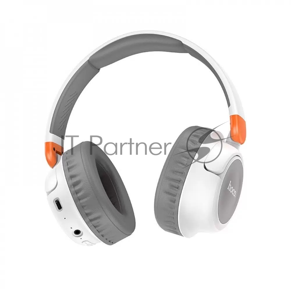 Беспроводные/проводные наушники Hoco W43 белый, накладные, Bluetooth + проводной, складная конструкция, до 25 ч.